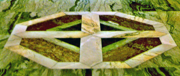 Green Connemara Marble in the floor of Galway Cathedral