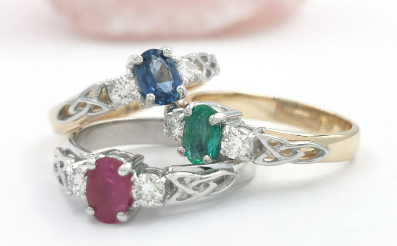 Sapphire, Ruby and emerald Engagement rings